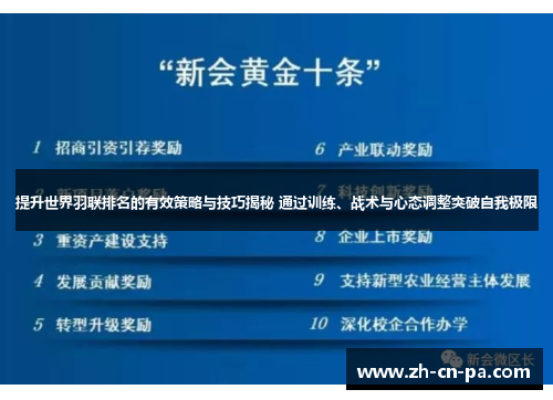 提升世界羽联排名的有效策略与技巧揭秘 通过训练、战术与心态调整突破自我极限